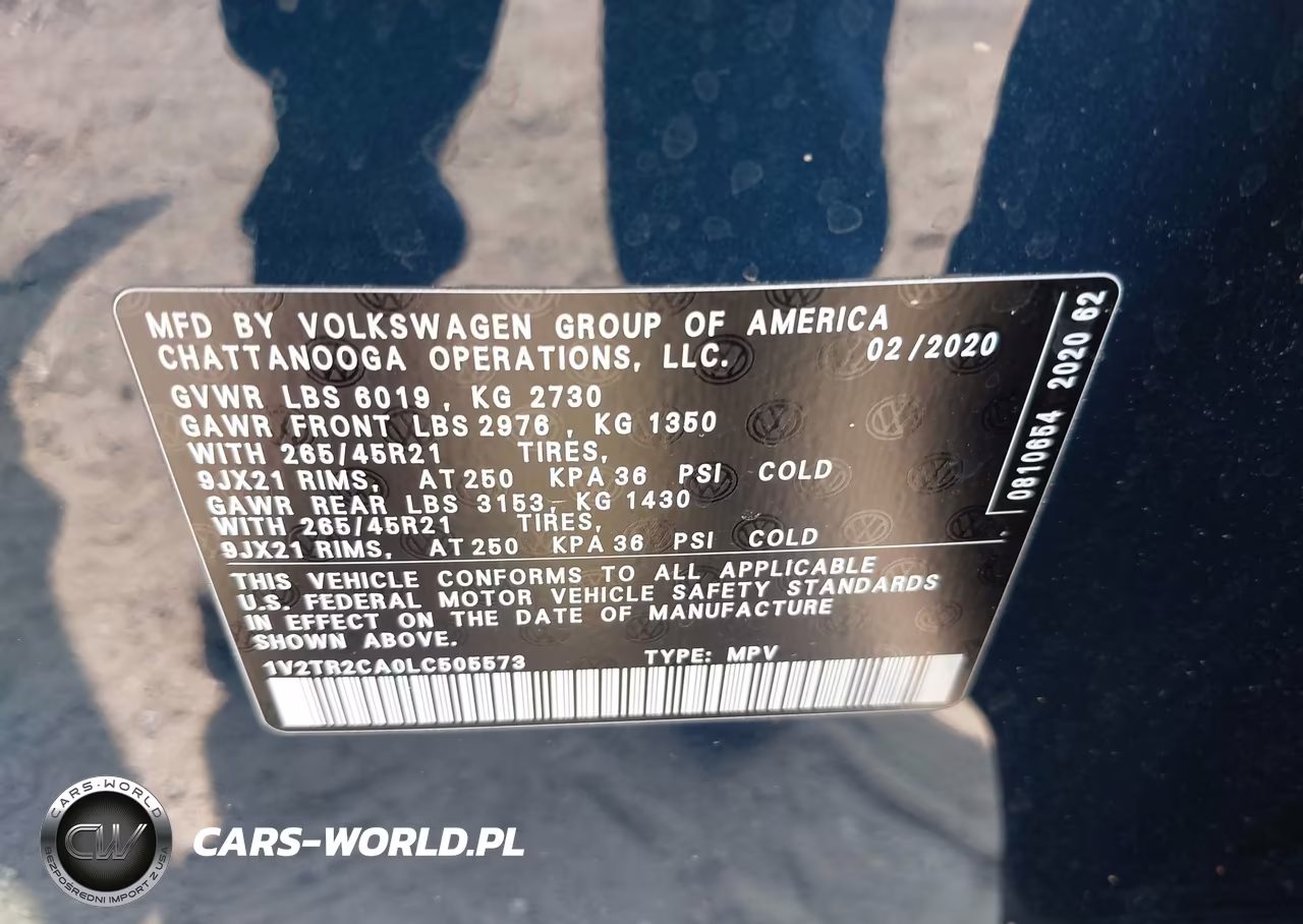 2020 Volkswagen Atlas 3.6L V6 Sel Premium VIN:1V2TR2CA0LC505573 - 9