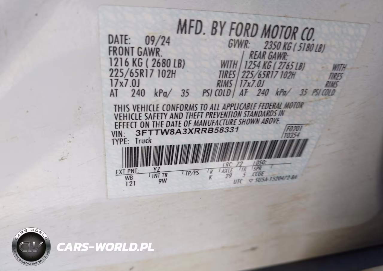 2024 Ford Maverick Xl VIN:3FTTW8A3XRRB58331 - 9