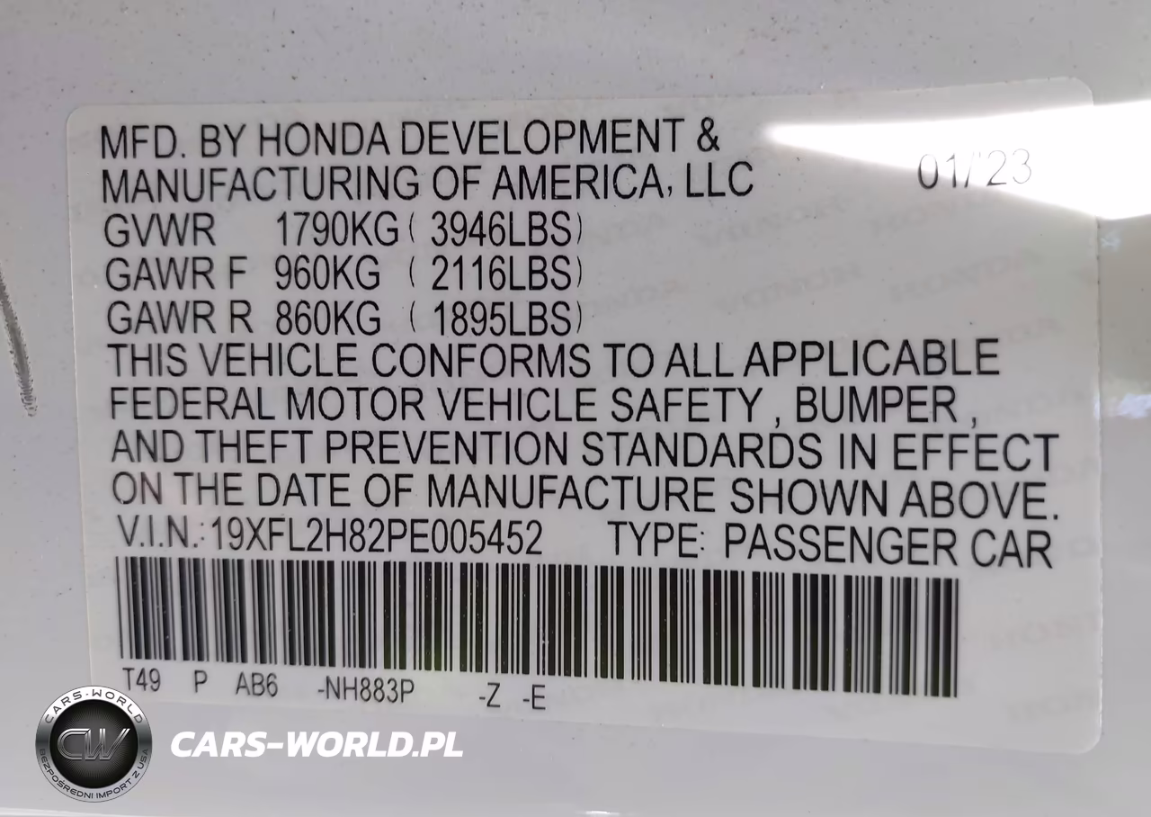 2023 Honda Civic Sport VIN:19XFL2H82PE005452 - 9