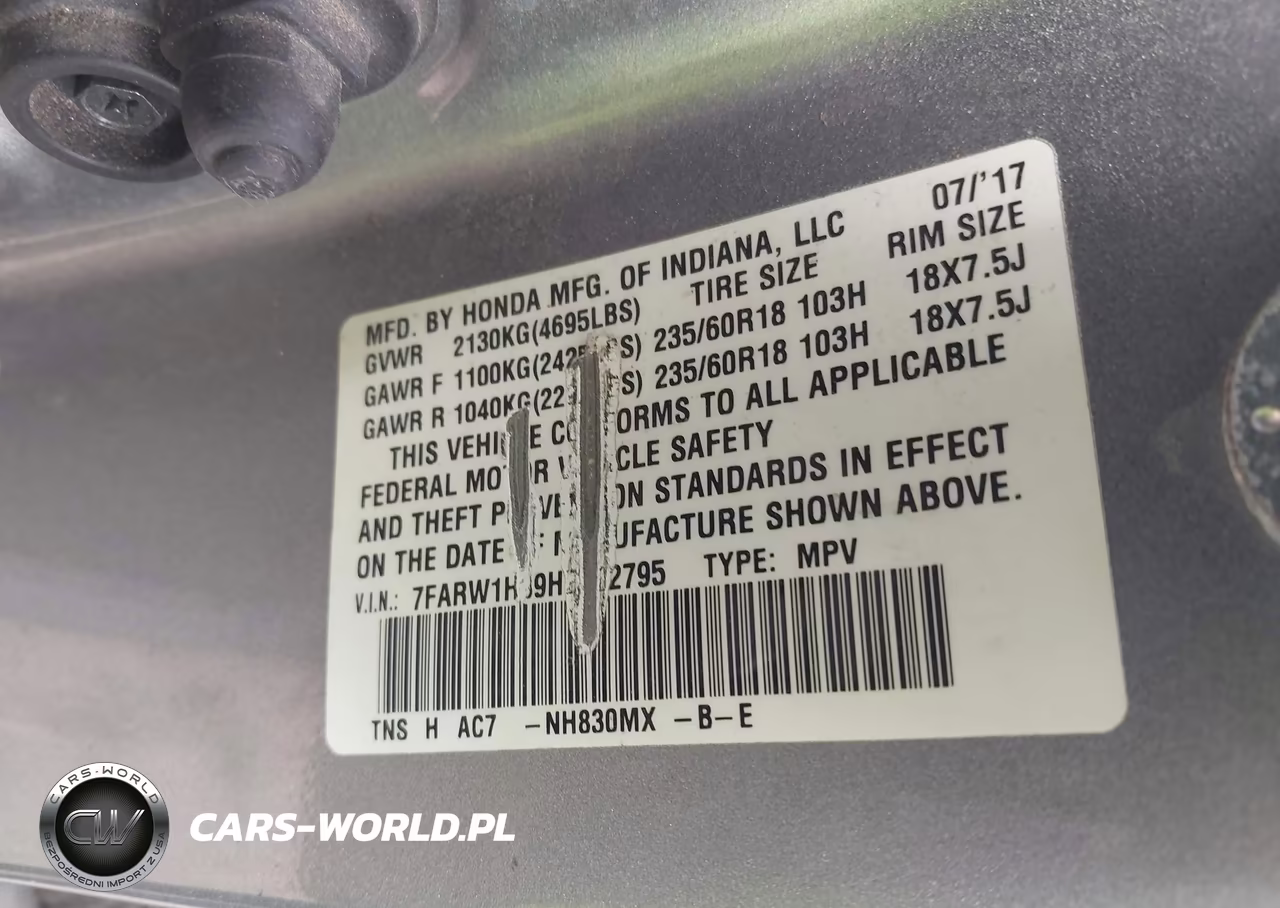 2017 Honda Cr-V Ex-L-Ex-L Navi VIN:7FARW1H89HE022795 - 9