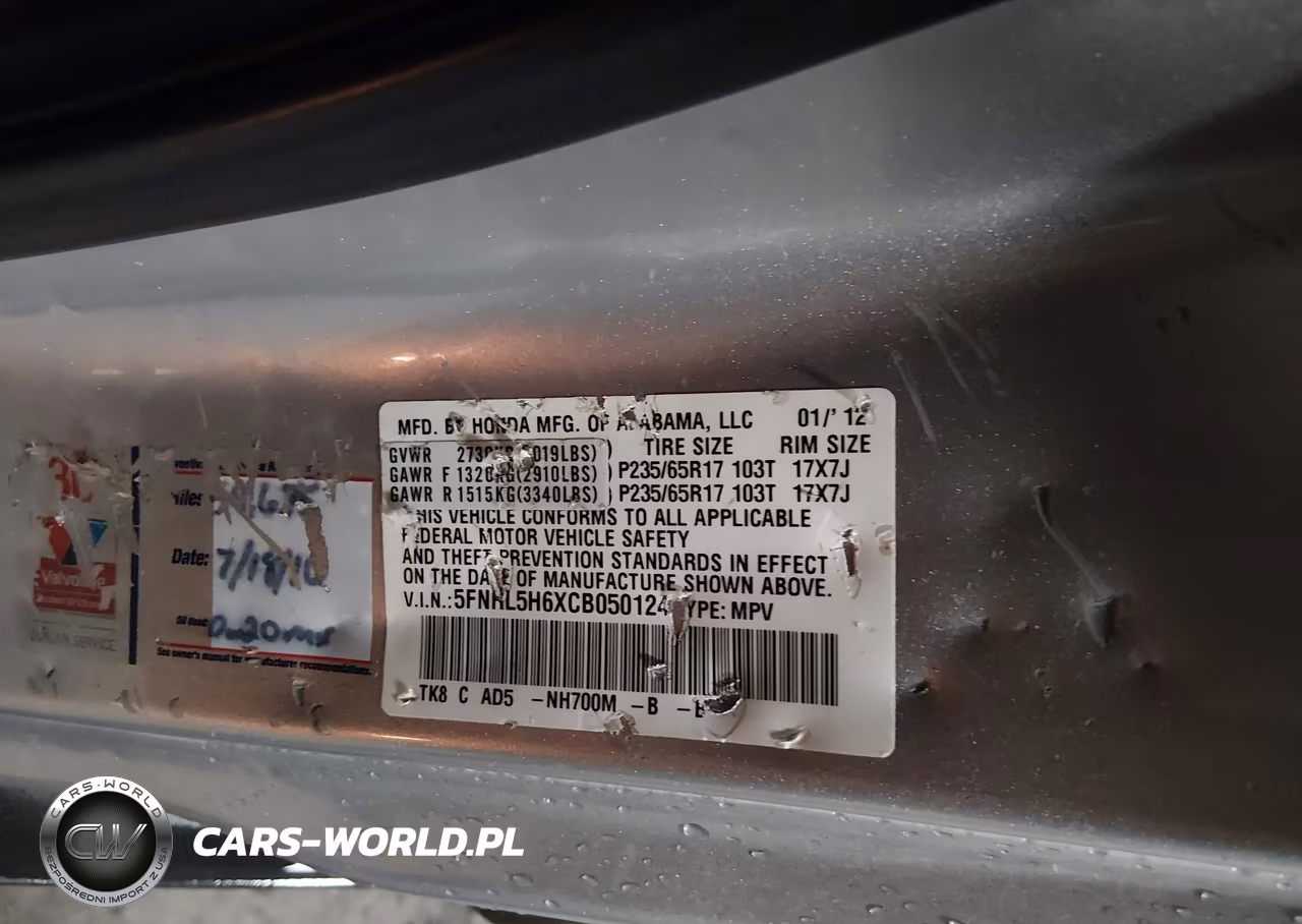2012 Honda Odyssey Ex-L VIN:5FNRL5H6XCB050124 - 9