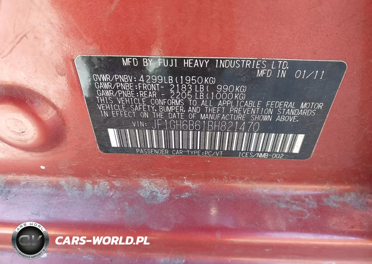 2011 Subaru Impreza 2.5I Premium VIN:JF1GH6B61BH821470 - 9