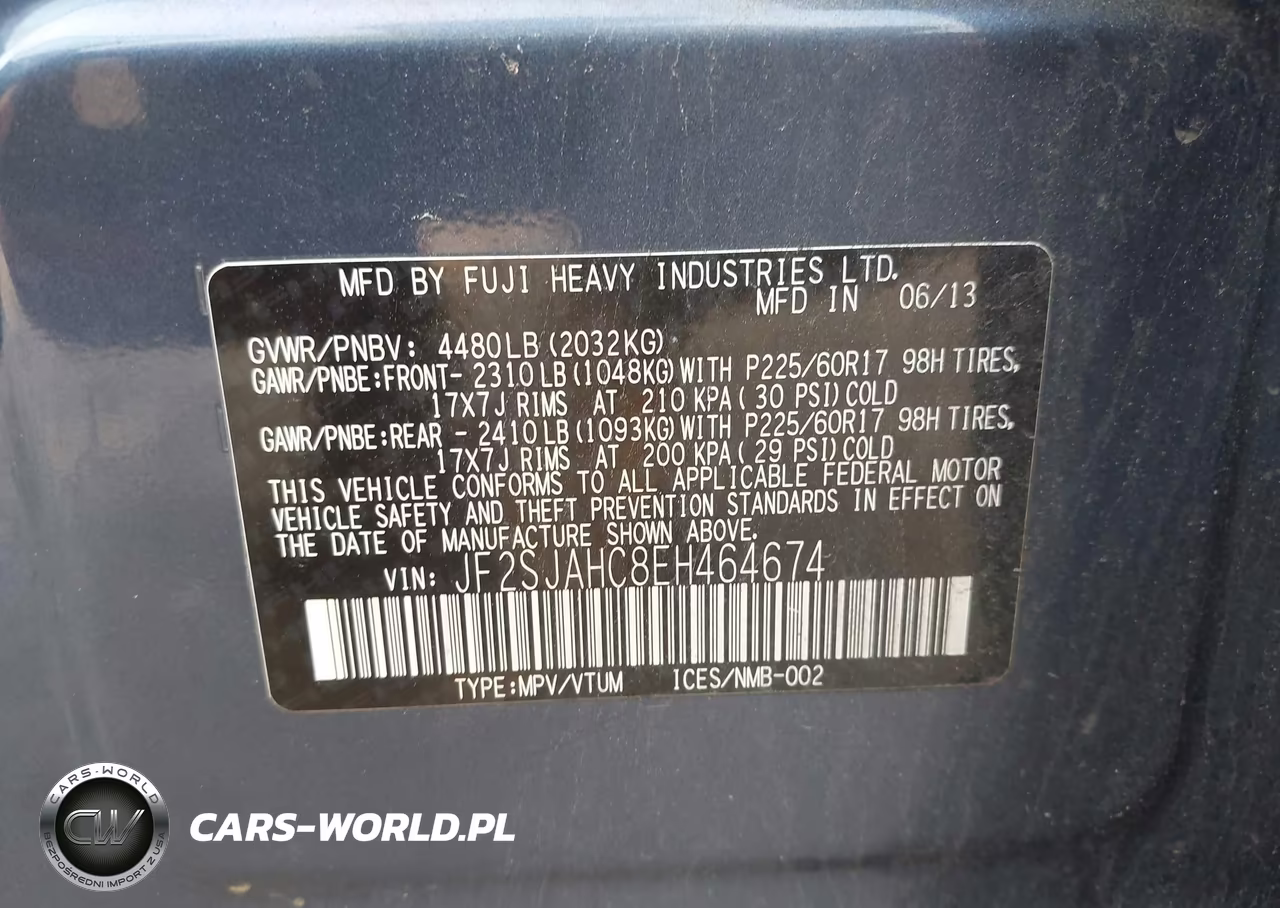 2014 Subaru Forester 2.5I Limited VIN:JF2SJAHC8EH464674 - 9