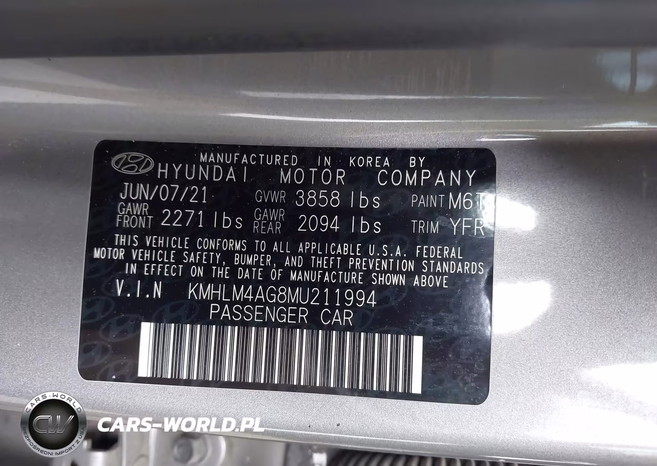 2021 Hyundai Elantra Sel VIN:KMHLM4AG8MU211994 - 9