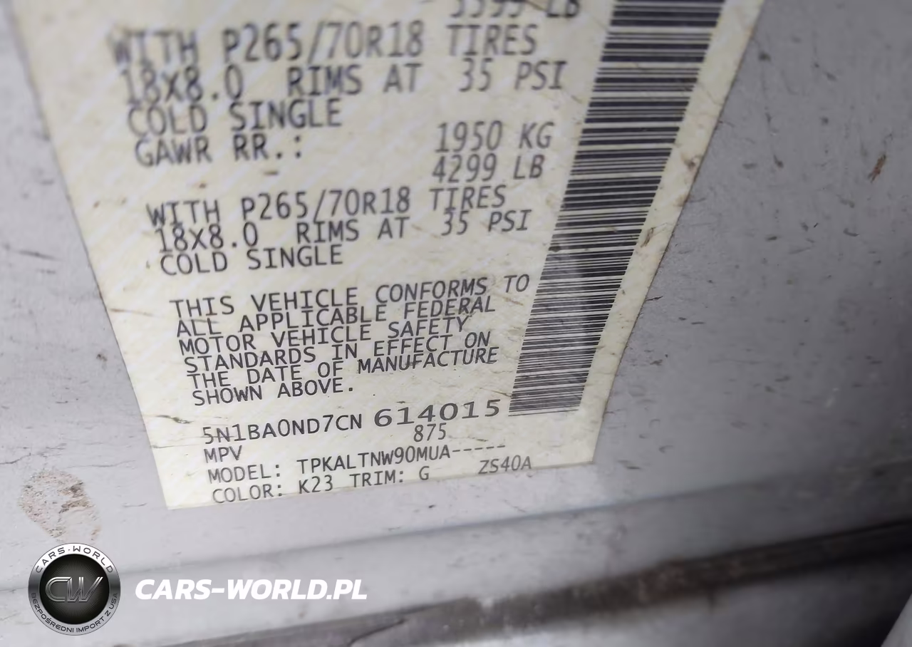 2012 Nissan Armada Sv VIN:5N1BA0ND7CN614015 - 9