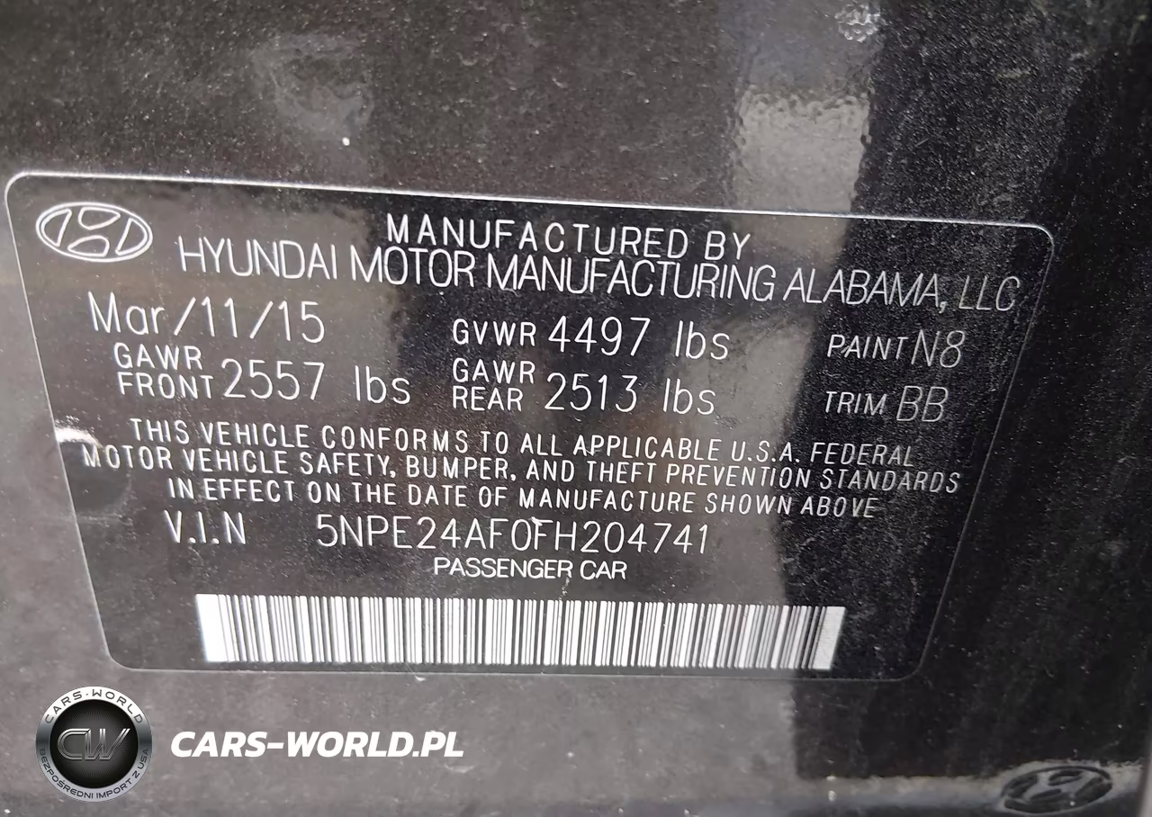 2015 Hyundai Sonata Se VIN:5NPE24AF0FH204741 - 9