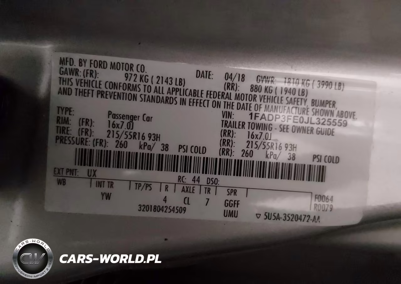 2018 Ford Focus Se VIN:1FADP3FE0JL325559 - 9