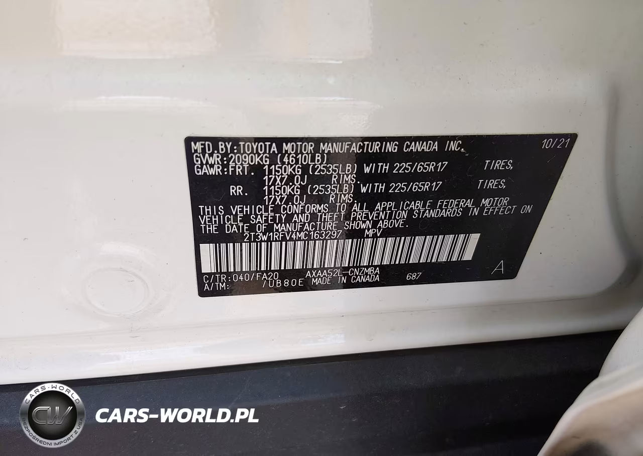 2021 Toyota Rav4 Xle VIN:2T3W1RFV4MC163297 - 9