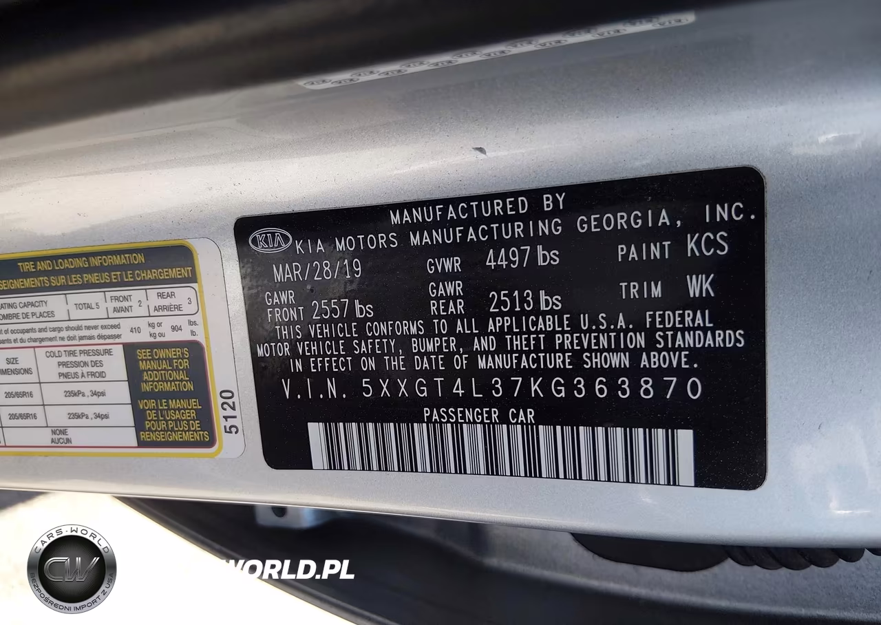 2019 Kia Optima Lx VIN:5XXGT4L37KG363870 - 9