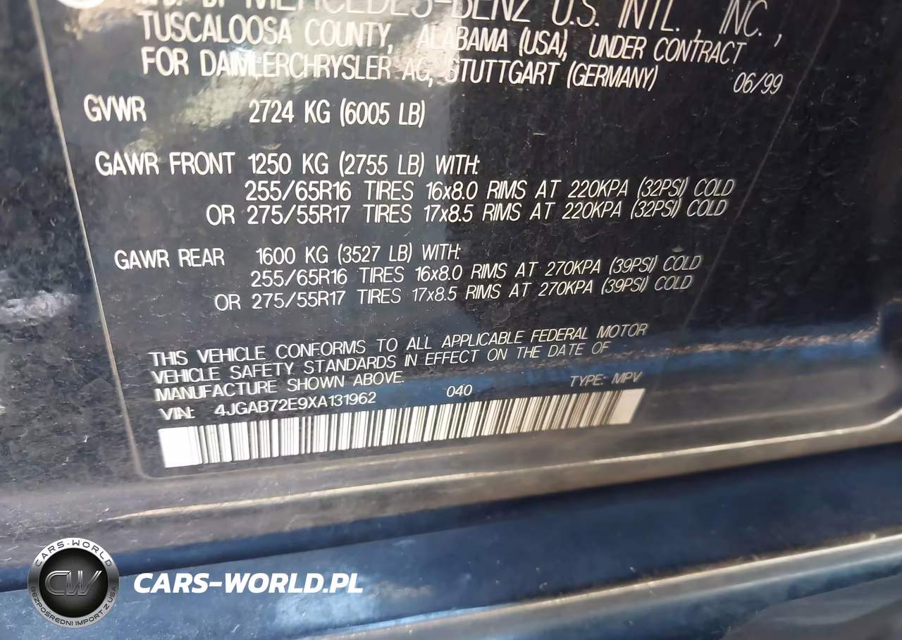 1999 Mercedes-Benz Ml 430 VIN:4JGAB72E9XA131962 - 9