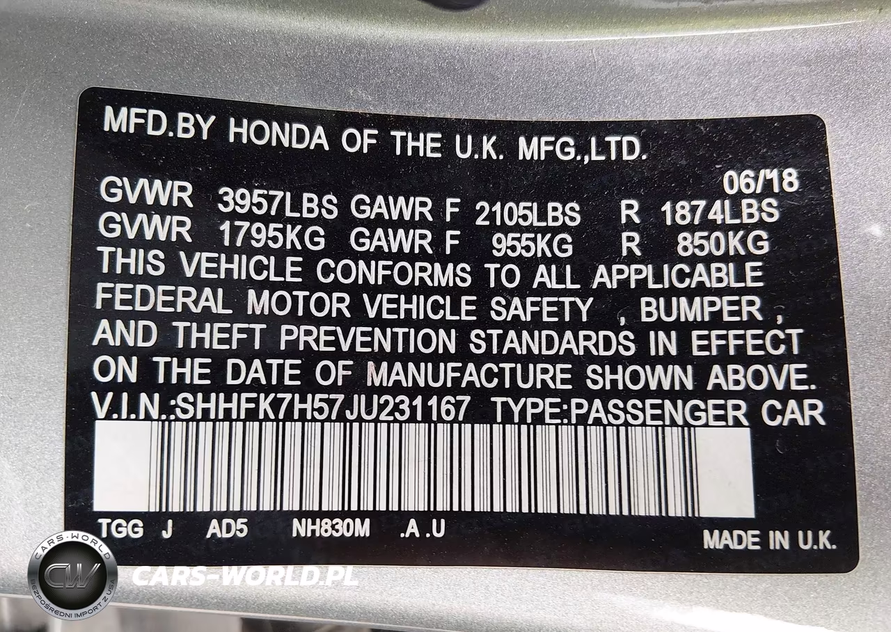 2018 Honda Civic Ex VIN:SHHFK7H57JU231167 - 9