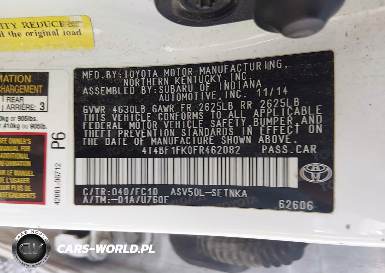 2015 Toyota Camry Le VIN:4T4BF1FK0FR462082 - 9