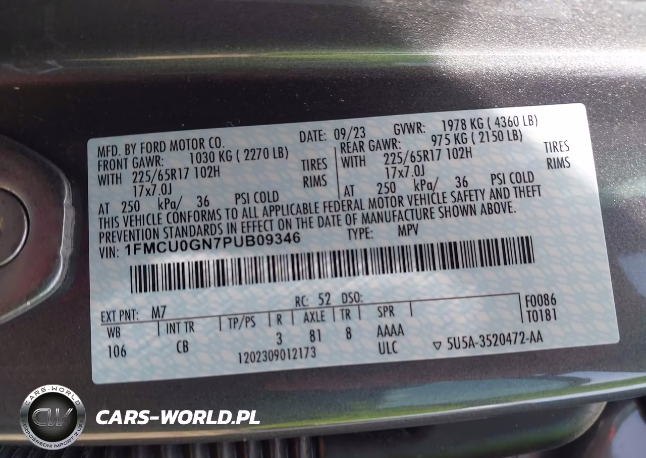 2023 Ford Escape Active VIN:1FMCU0GN7PUB09346 - 9