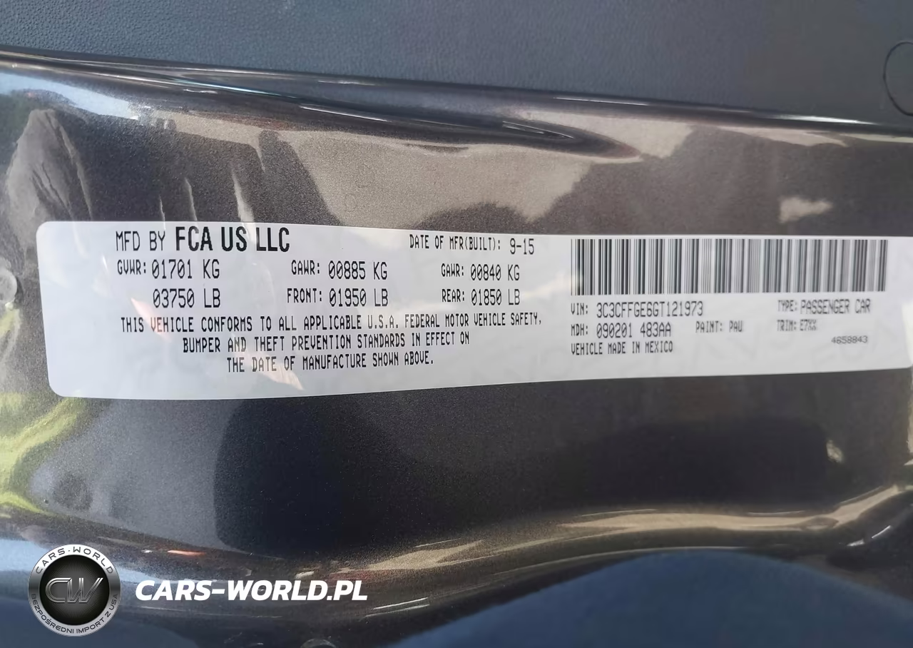 2016 Fiat 500E Battery Electric VIN:3C3CFFGE6GT121973 - 9