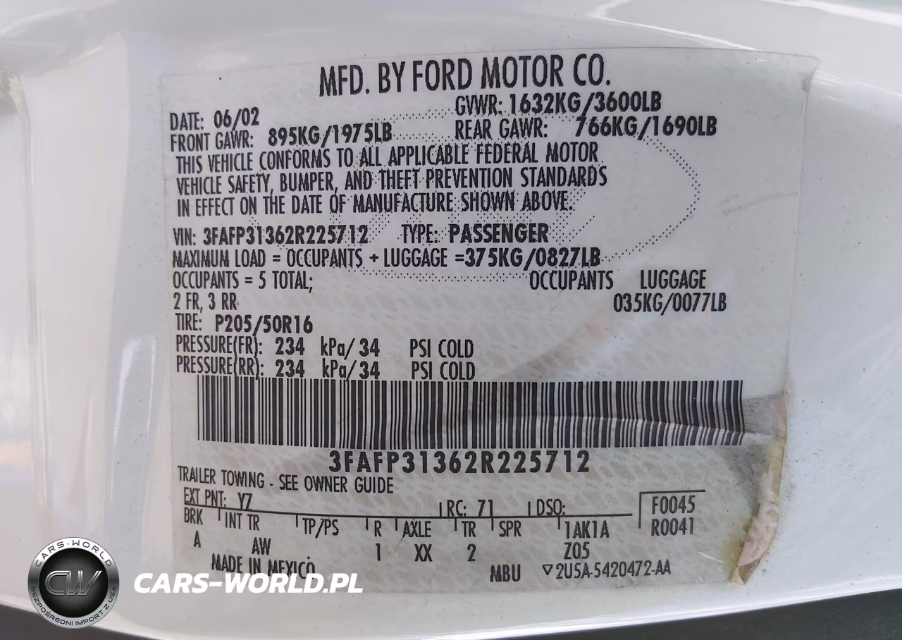 2002 Ford Focus Zx3 Base-Zx3 Premium-Zx3 Pwr Premium VIN:3FAFP31362R225712 - 9