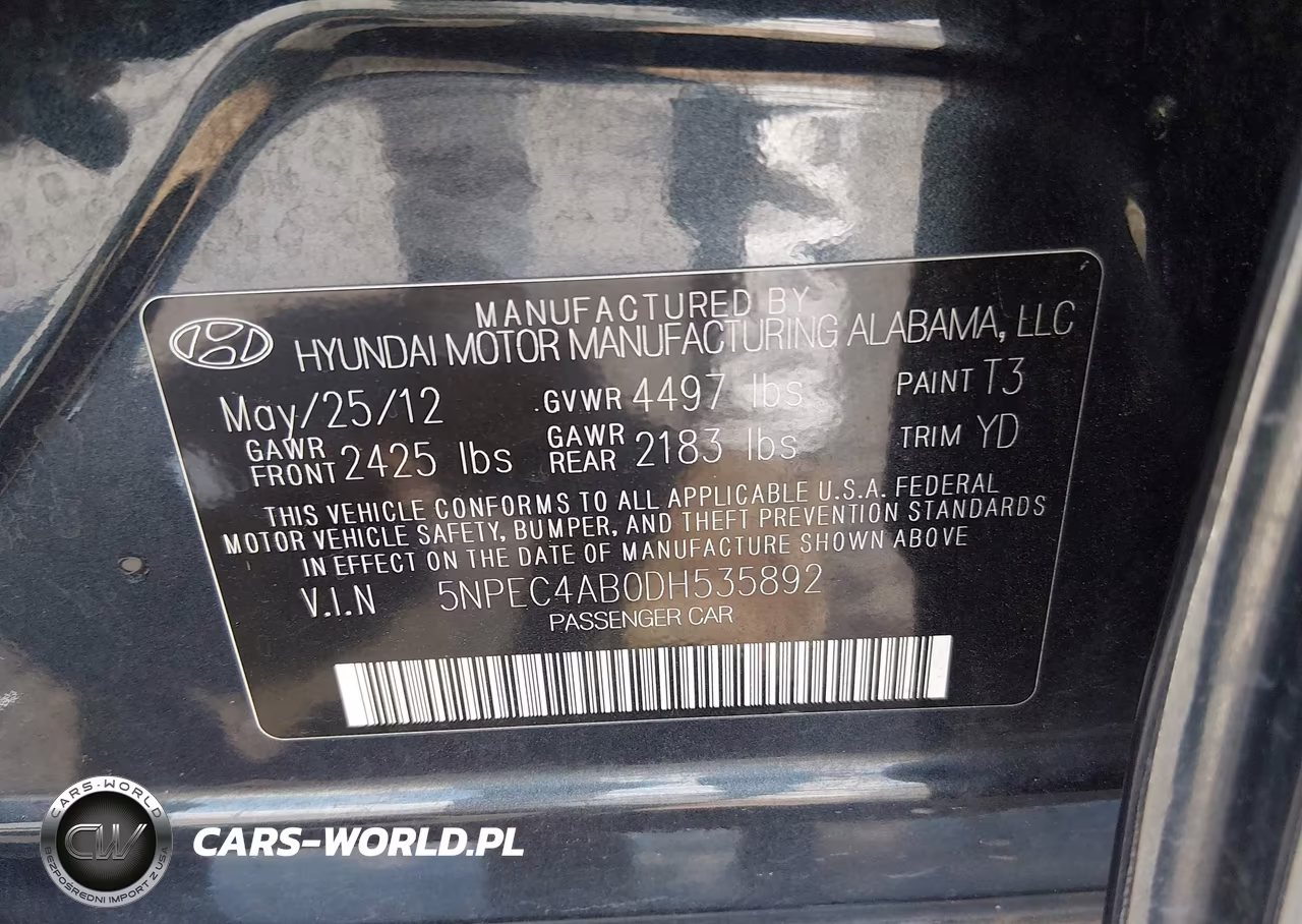 2013 Hyundai Sonata Limited 2.0T VIN:5NPEC4AB0DH535892 - 9