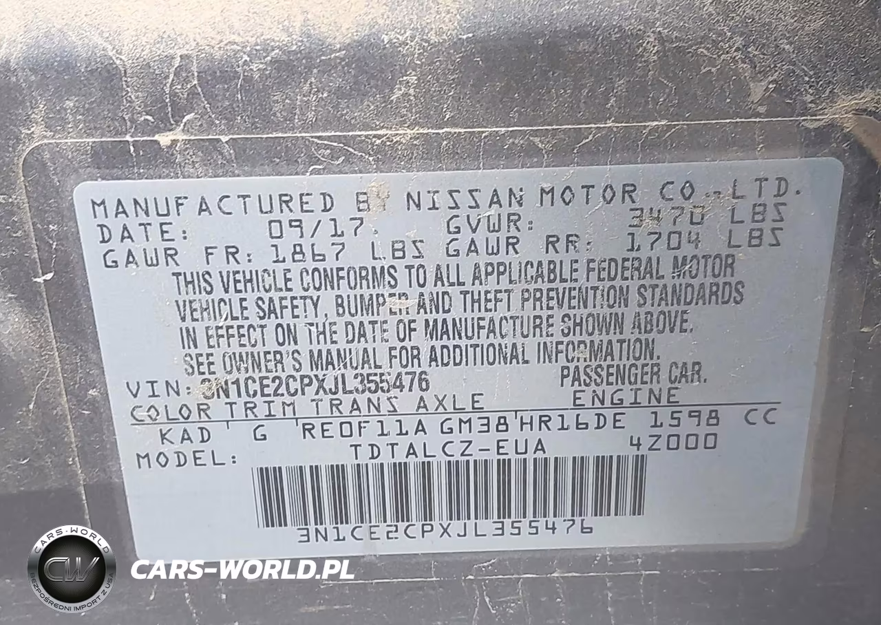 2018 Nissan Versa Note S VIN:3N1CE2CPXJL355476 - 9