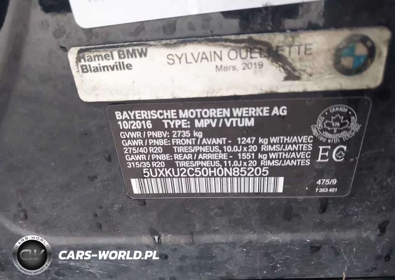 2017 BMW X6 xDrive35I VIN:5UXKU2C50H0N85205 - 9