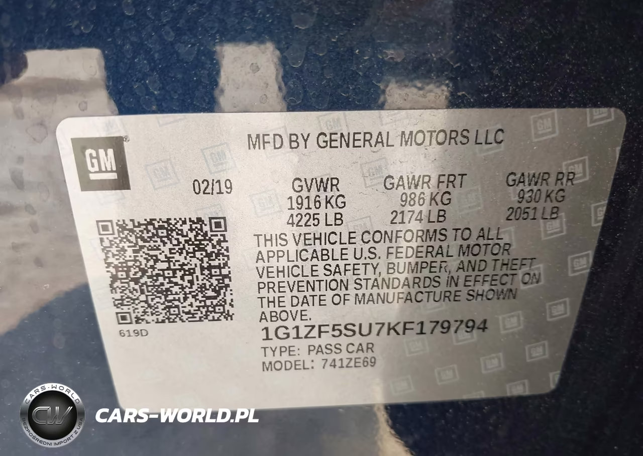 2019 Chevrolet Malibu Hybrid VIN:1G1ZF5SU7KF179794 - 9