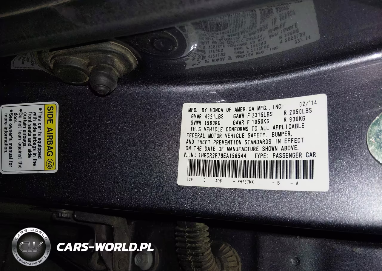 2014 Honda Accord Ex VIN:1HGCR2F79EA156544 - 9