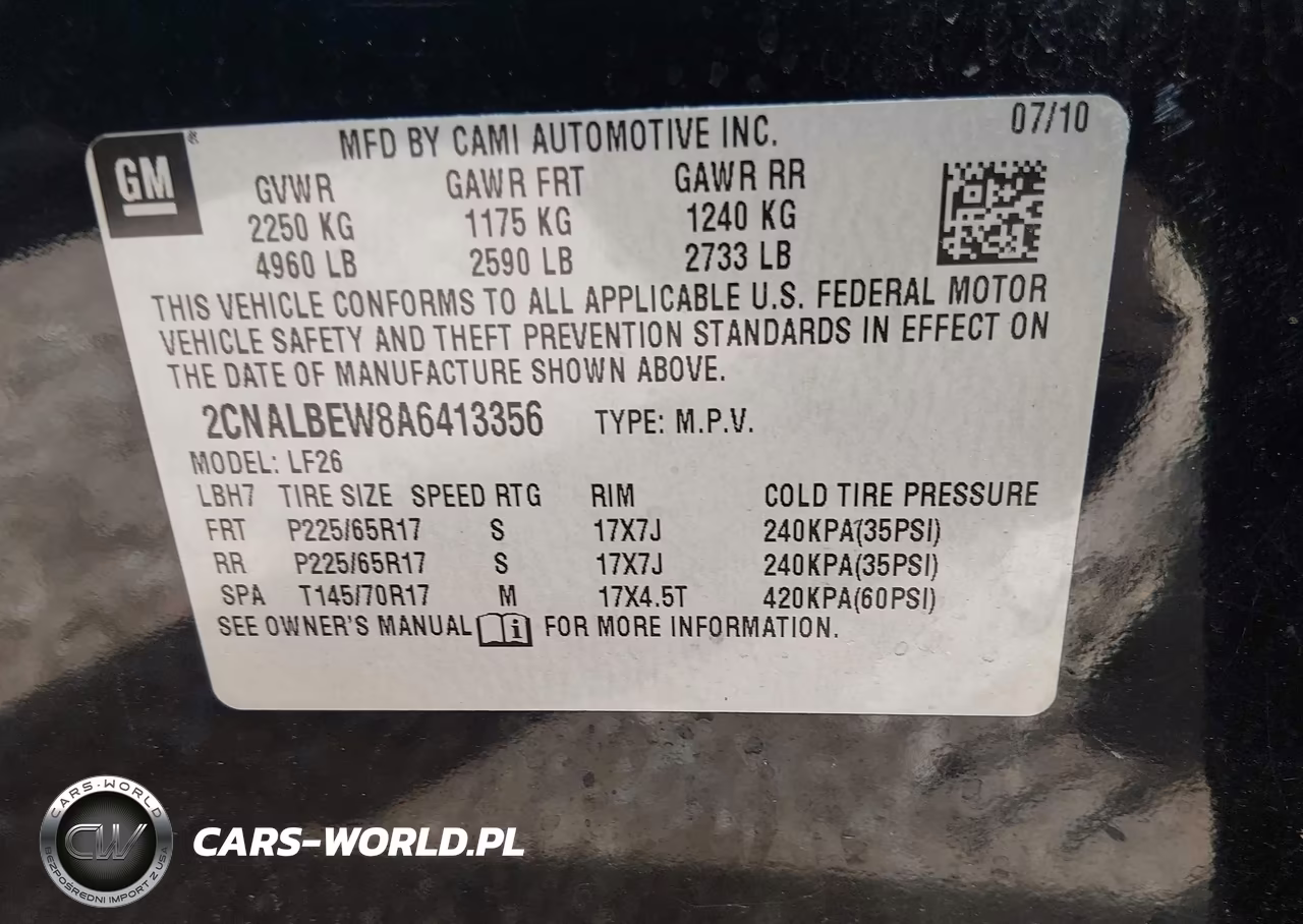 2010 Chevrolet Equinox Ls VIN:2CNALBEW8A6413356 - 9