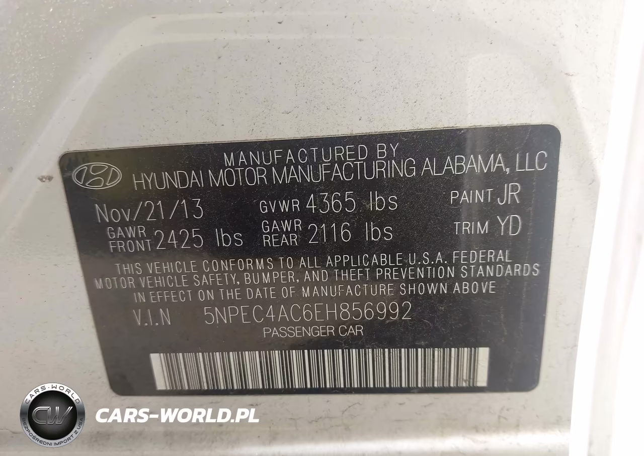 2014 Hyundai Sonata Limited VIN:5NPEC4AC6EH856992 - 9