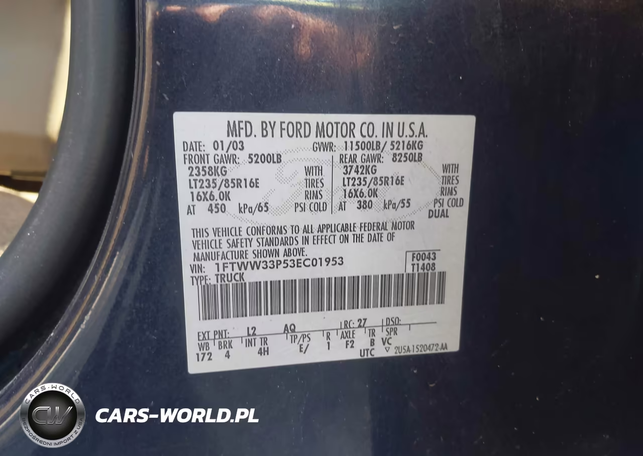 2003 Ford F-350 Lariat-Xl-Xlt VIN:1FTWW33P53EC01953 - 8