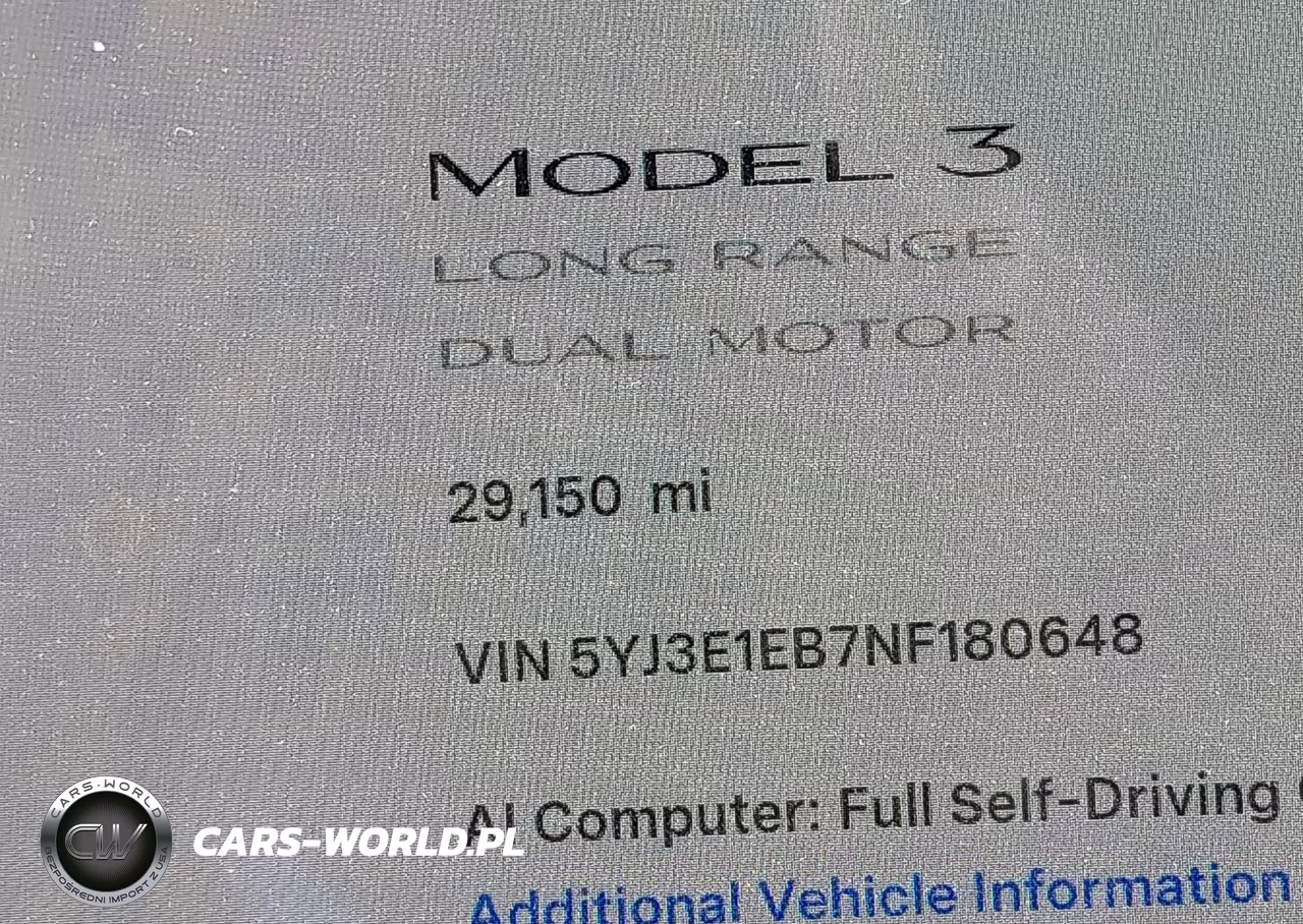 2022 Tesla Model 3 Long Range Dual Motor All-Wheel Drive VIN:5YJ3E1EB7NF180648 - 14
