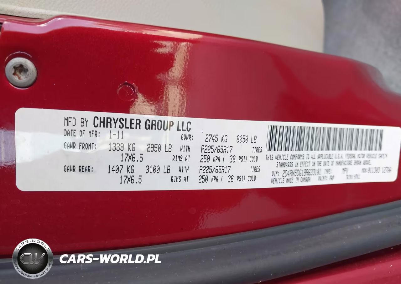2011 Dodge Grand Caravan Crew VIN:2D4RN5DG1BR633101 - 9