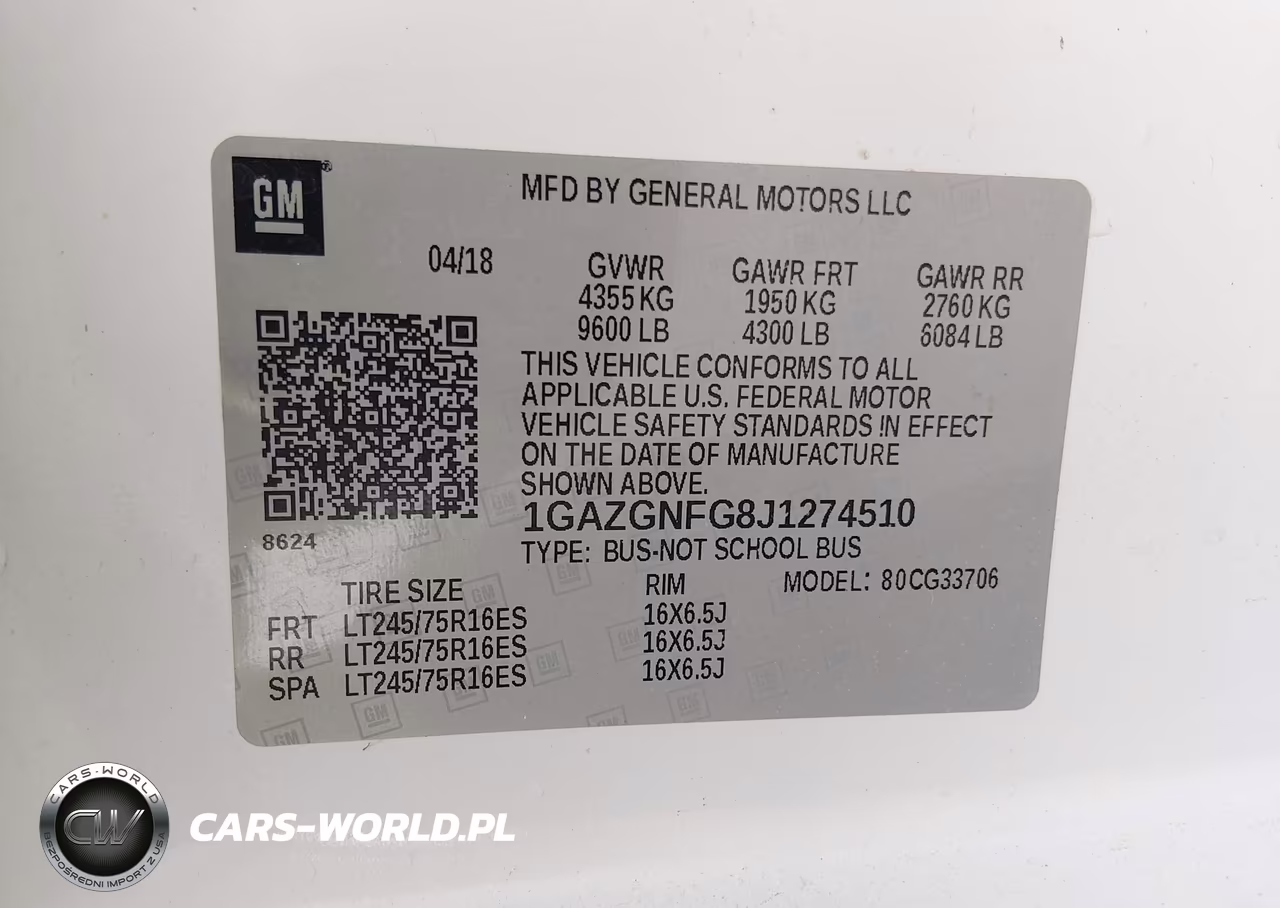 2018 Chevrolet Express 3500 Ls VIN:1GAZGNFG8J1274510 - 9