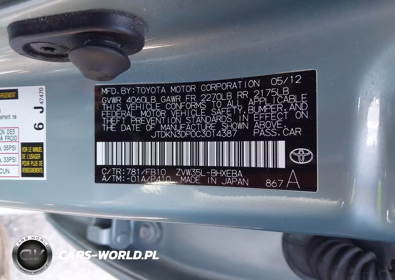 2012 Toyota Prius Plug-In VIN:JTDKN3DP0C3014387 - 9