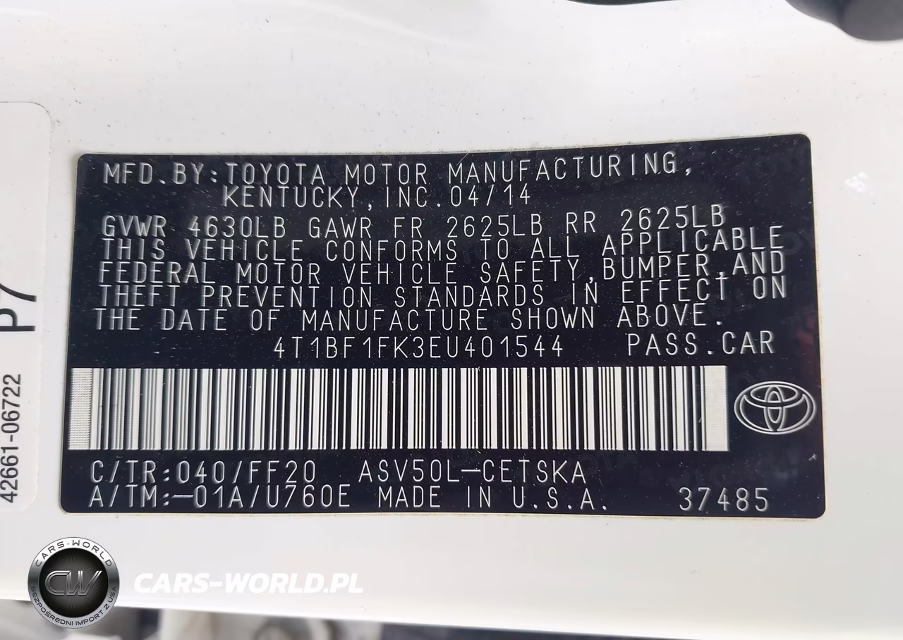2014 Toyota Camry Se VIN:4T1BF1FK3EU401544 - 9