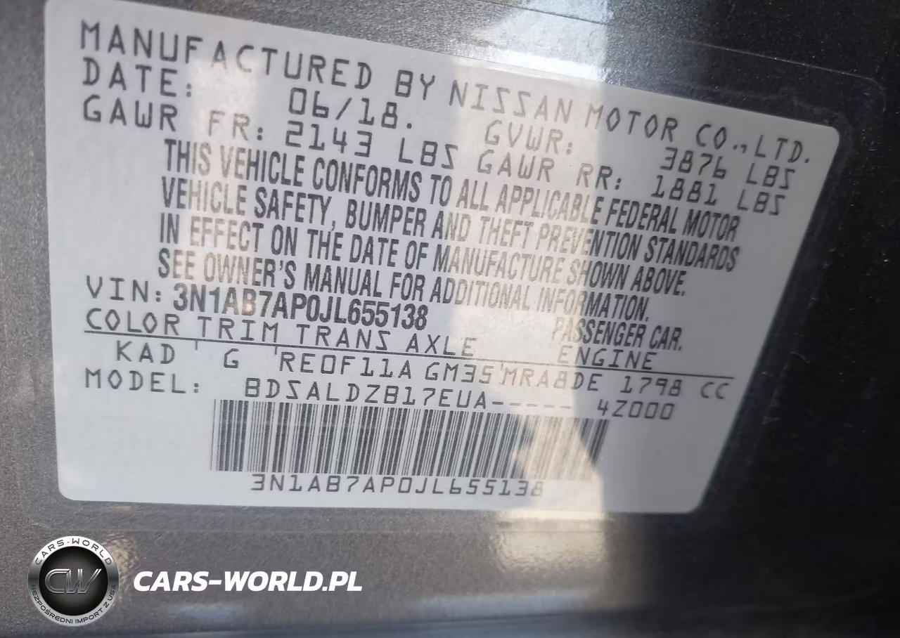 2018 Nissan Sentra Sv VIN:3N1AB7AP0JL655138 - 9