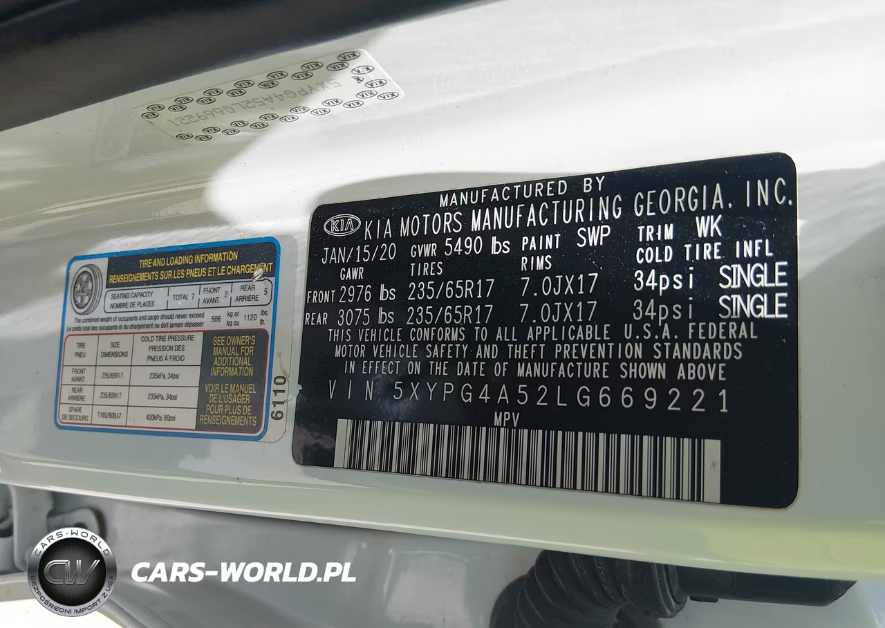 2020 Kia Sorento 3.3L Lx VIN:5XYPG4A52LG669221 - 9