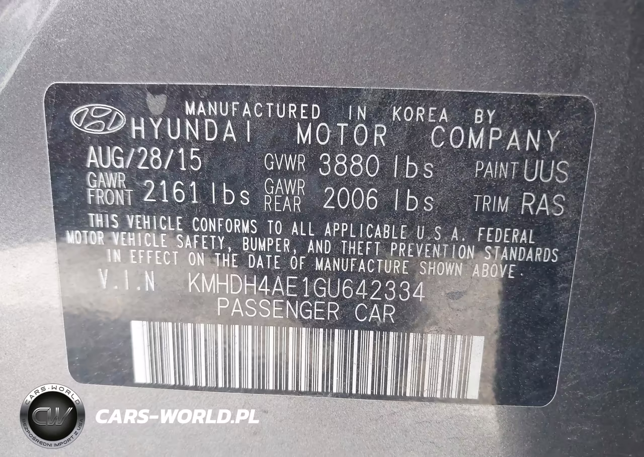 2016 Hyundai Elantra Se VIN:KMHDH4AE1GU642334 - 9
