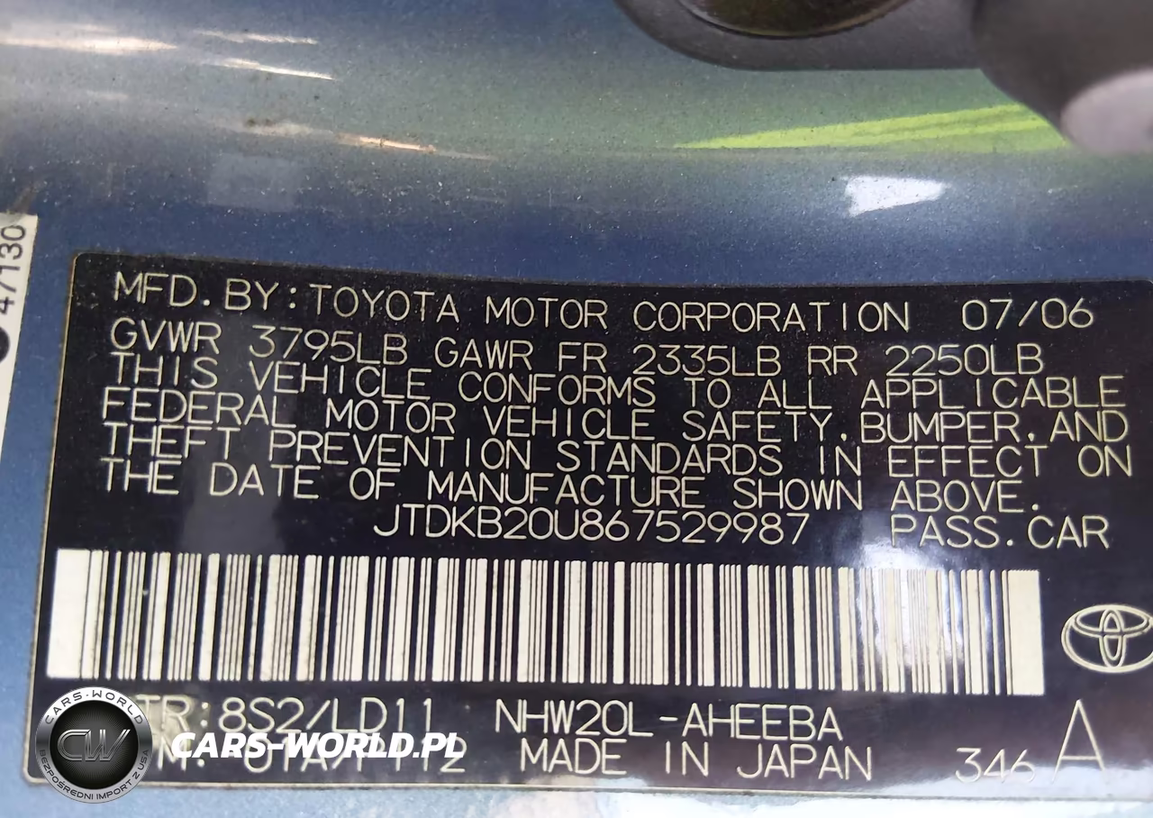 2006 Toyota Prius VIN:JTDKB20U867529987 - 9