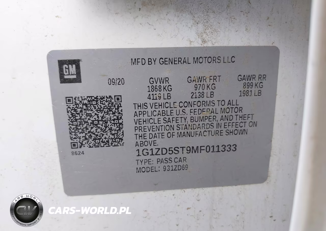 2021 Chevrolet Malibu Fwd Lt VIN:1G1ZD5ST9MF011333 - 9
