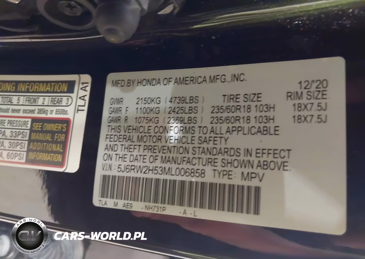 2021 Honda Cr-V Awd Ex VIN:5J6RW2H53ML006858 - 9