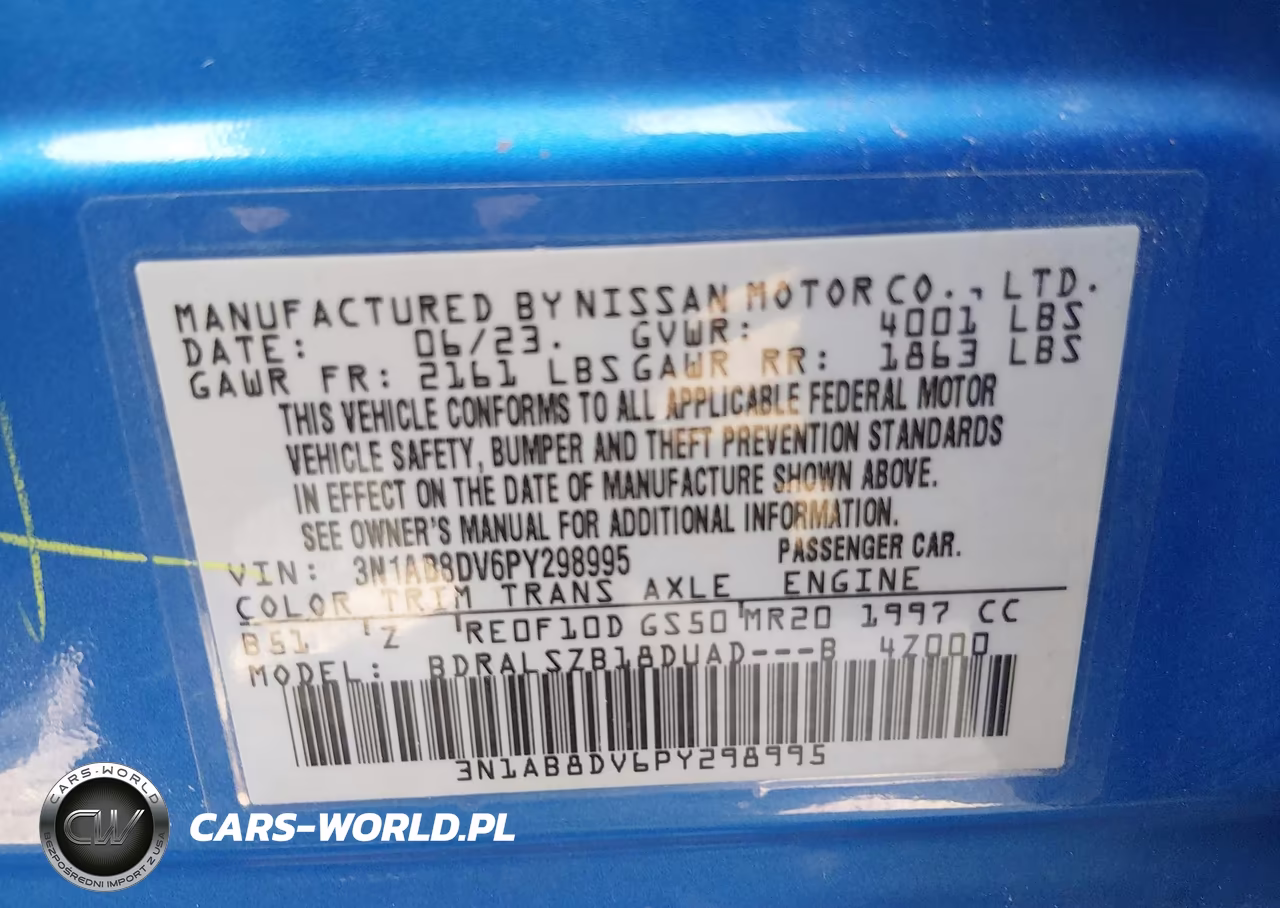 2023 Nissan Sentra Sr Xtronic Cvt VIN:3N1AB8DV6PY298995 - 9