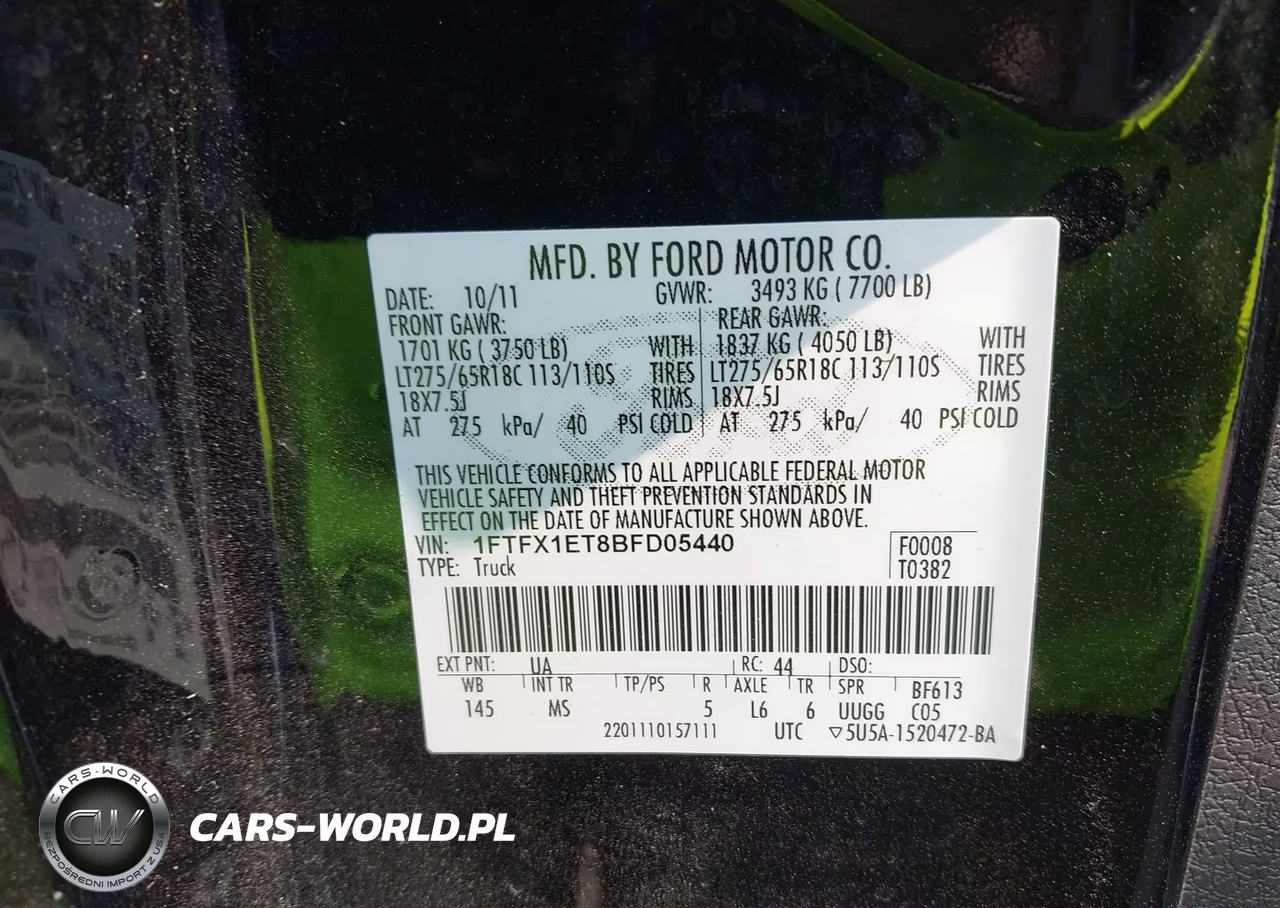 2011 Ford F-150 Xlt VIN:1FTFX1ET8BFD05440 - 9