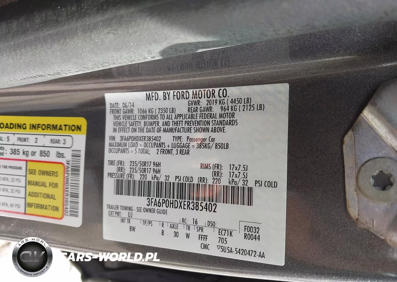 2014 Ford Fusion Se VIN:3FA6P0HDXER385402 - 9