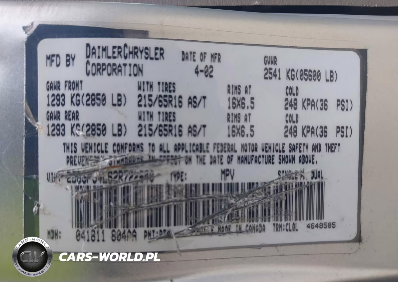 2002 Dodge Grand Caravan Sport VIN:2B4GP44332R575270 - 9
