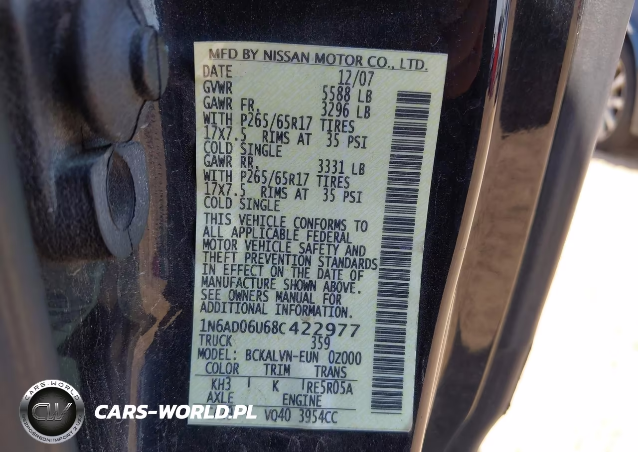 2008 Nissan Frontier Le VIN:1N6AD06U68C422977 - 9