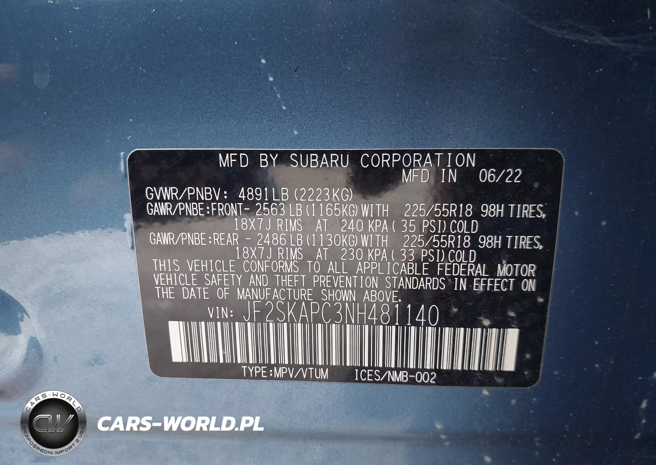 2022 Subaru Forester Limited VIN:JF2SKAPC3NH481140 - 9