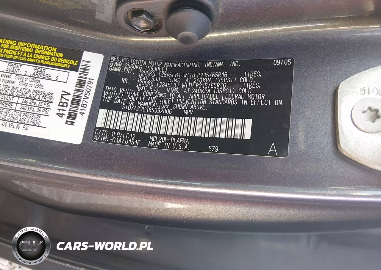 2006 Toyota Sienna Le VIN:5TDZA23C16S392806 - 9