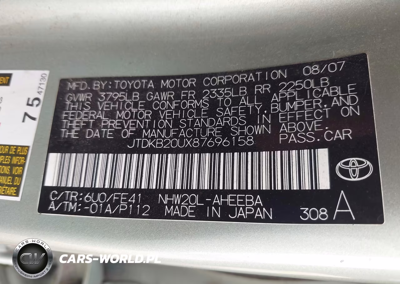 2008 Toyota Prius VIN:JTDKB20UX87696158 - 9