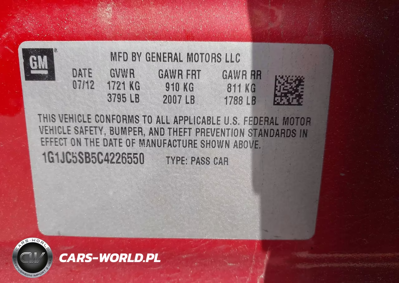 2012 Chevrolet Sonic 2Lt VIN:1G1JC5SB5C4226550 - 9