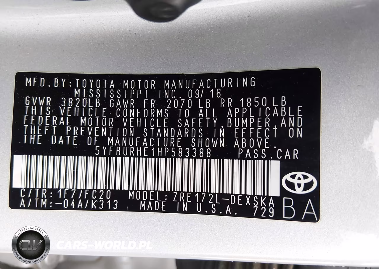 2017 Toyota Corolla Se VIN:5YFBURHE1HP583388 - 9