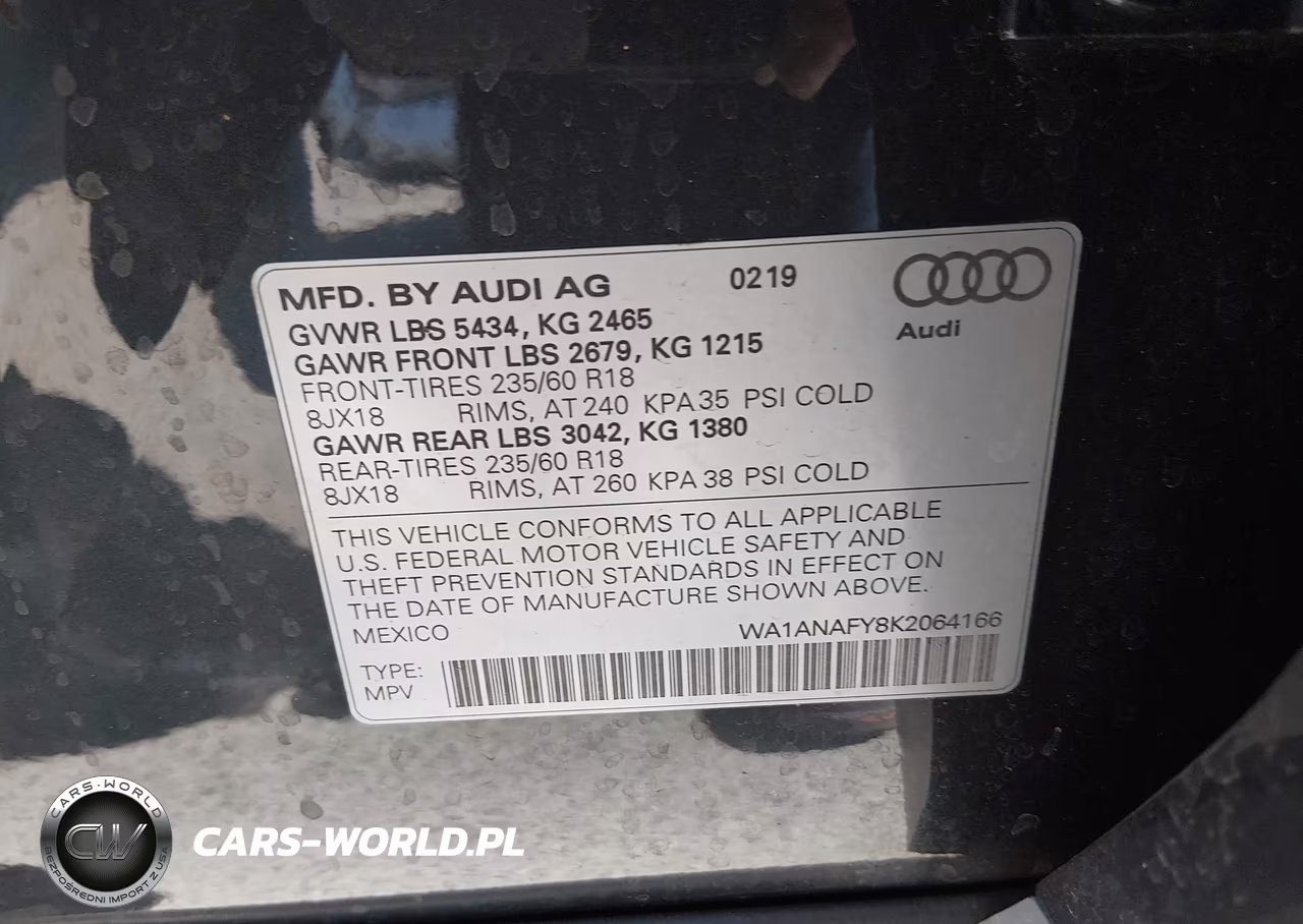 2019 Audi Q5 45 Premium VIN:WA1ANAFY8K2064166 - 9