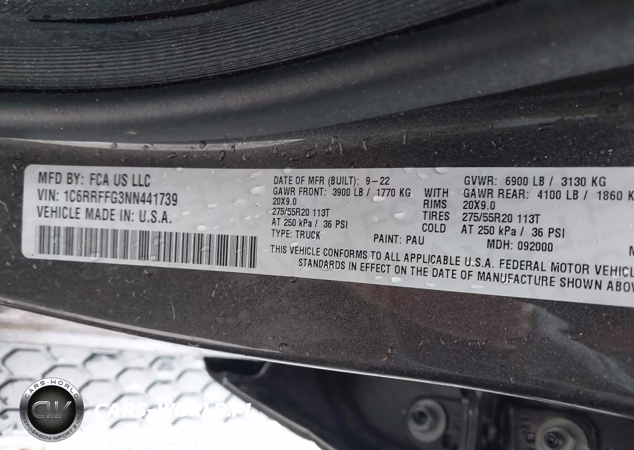2022 Ram 1500 Lone Star 4X4 5'7 Box VIN:1C6RRFFG3NN441739 - 9